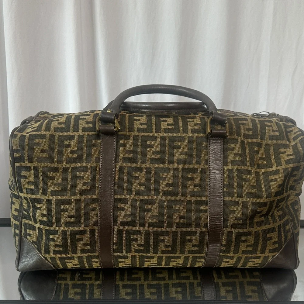 Fendi Black and Brown Monogram Duffel Bag
